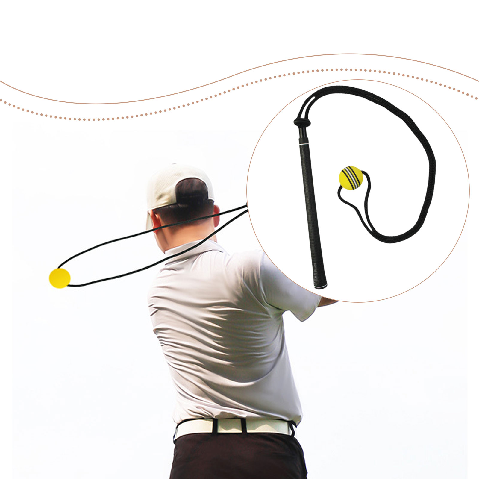 Golf Swing Trainer Elastic Rop - Golf Equipment Beginners review and price