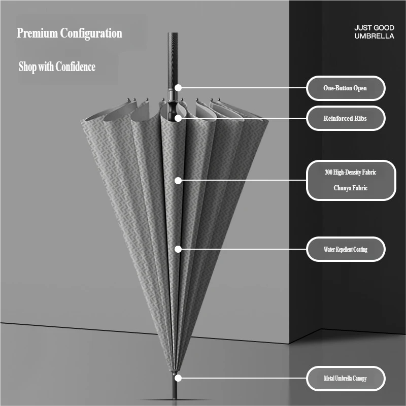 16-Rib Automatic Carbon Fiber  - Golf Umbrella Large review and price