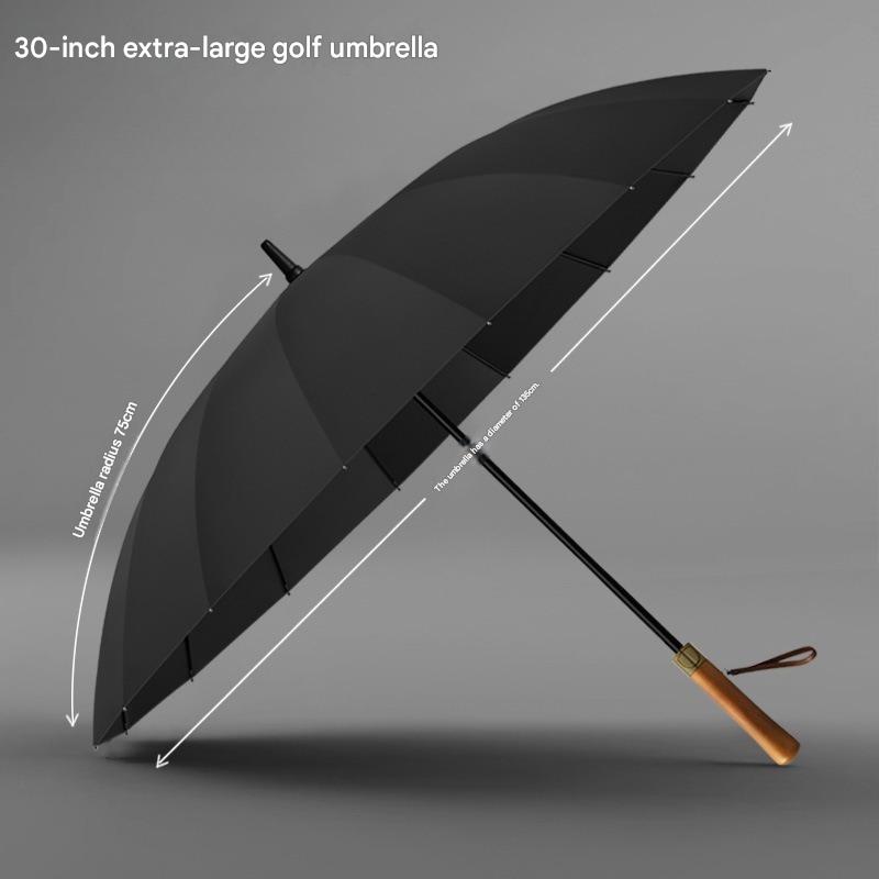 16 Ribs Golf Umbrella Wooden H - Golf Umbrella Large review and price
